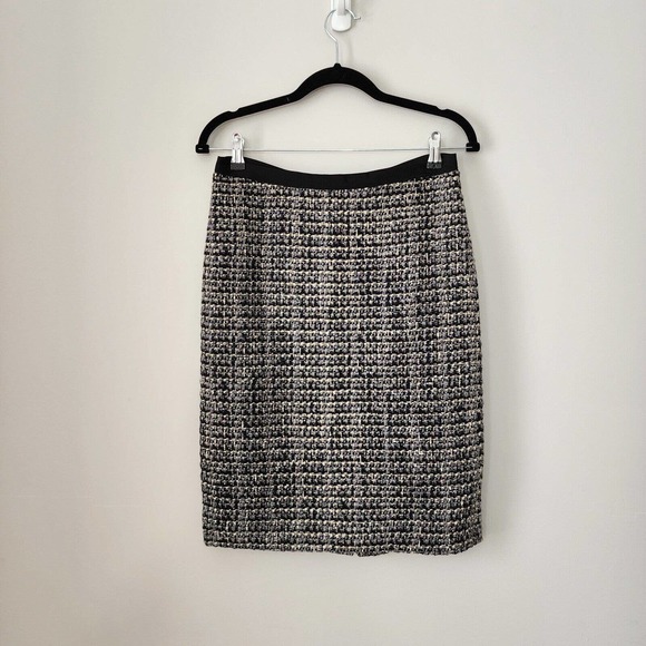 J. Crew No.2 Wool Blend Tweed Midnight Pencil Skirt Size 2 - Picture 3 of 13